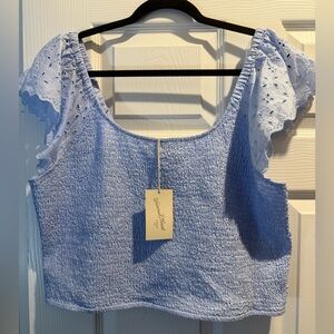 Universal Thread Light Blue Smocked Blouse